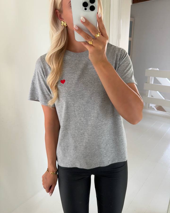 JDY t-shirt pisa ss print light grey melange/bittersweet heart
