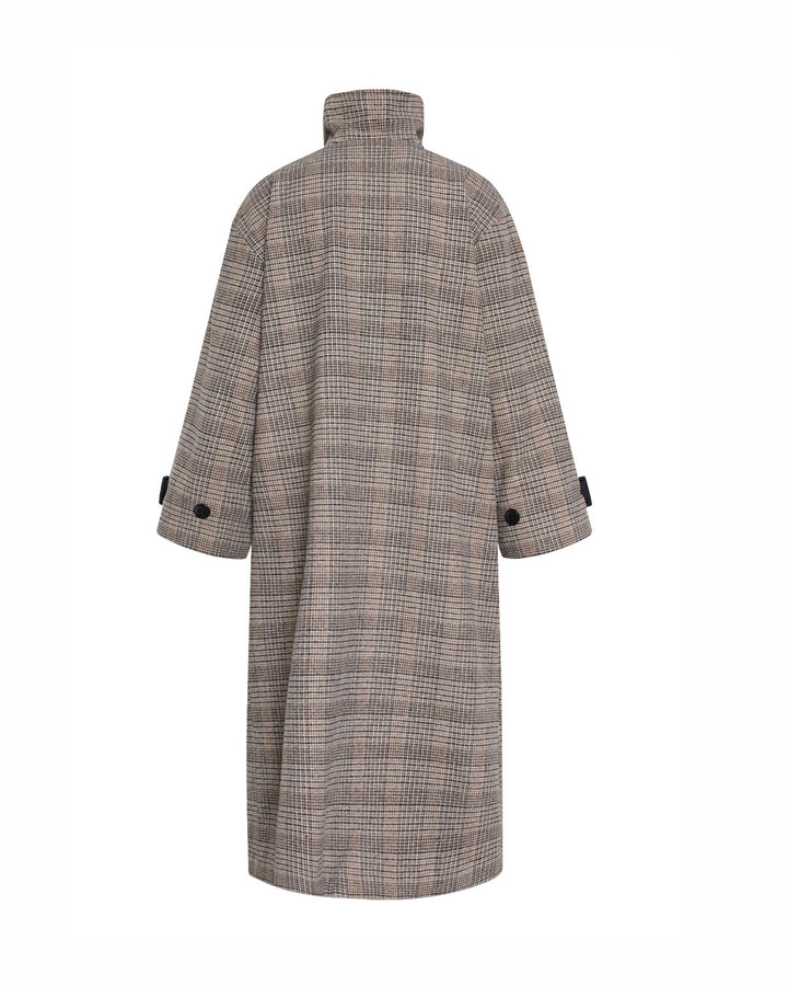 Sister's Point jakke dar-long1 brown/check - FORUDBESTILLING LEV. UGE 42