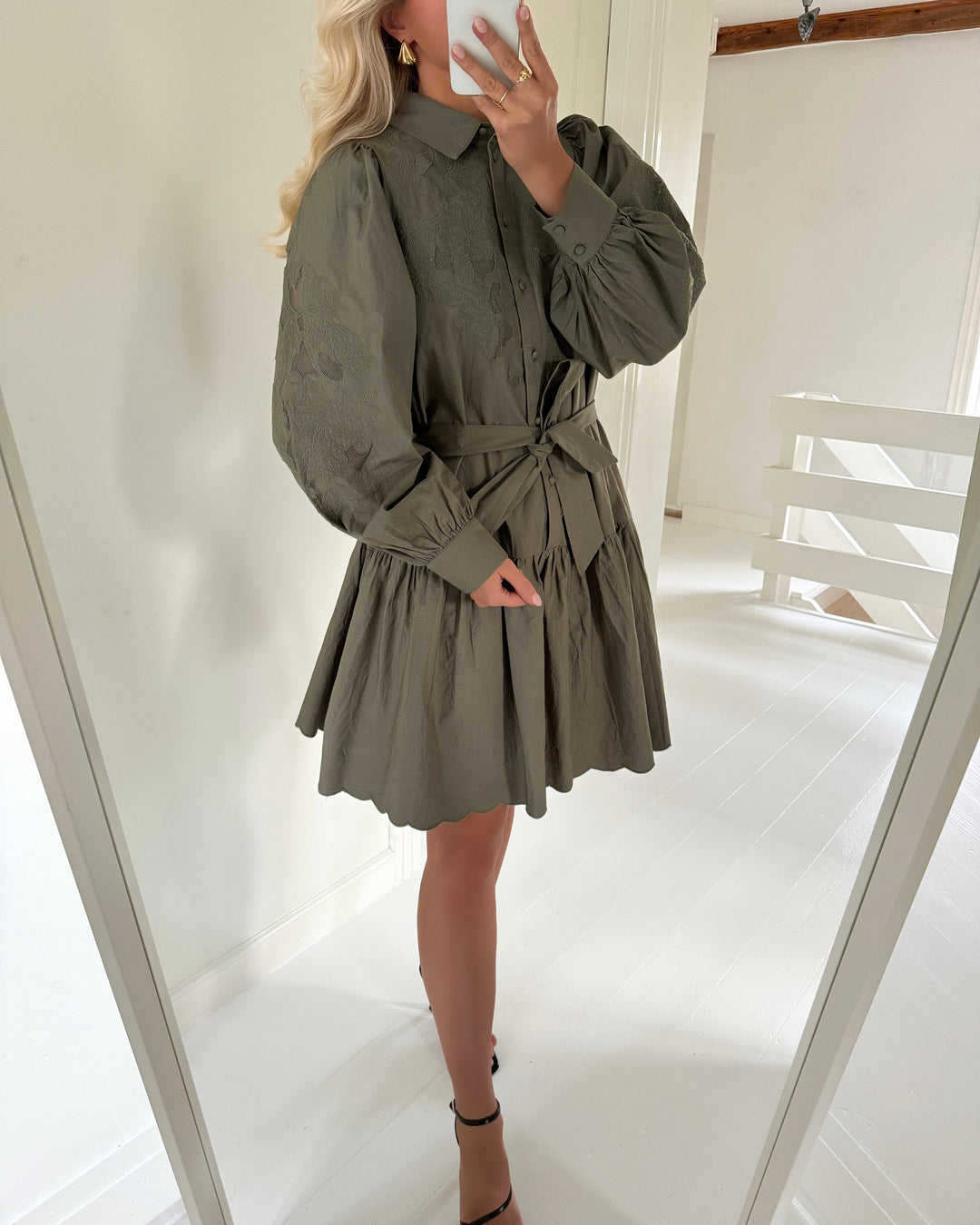 Y.A.S kjole willo ls shirt dusty olive