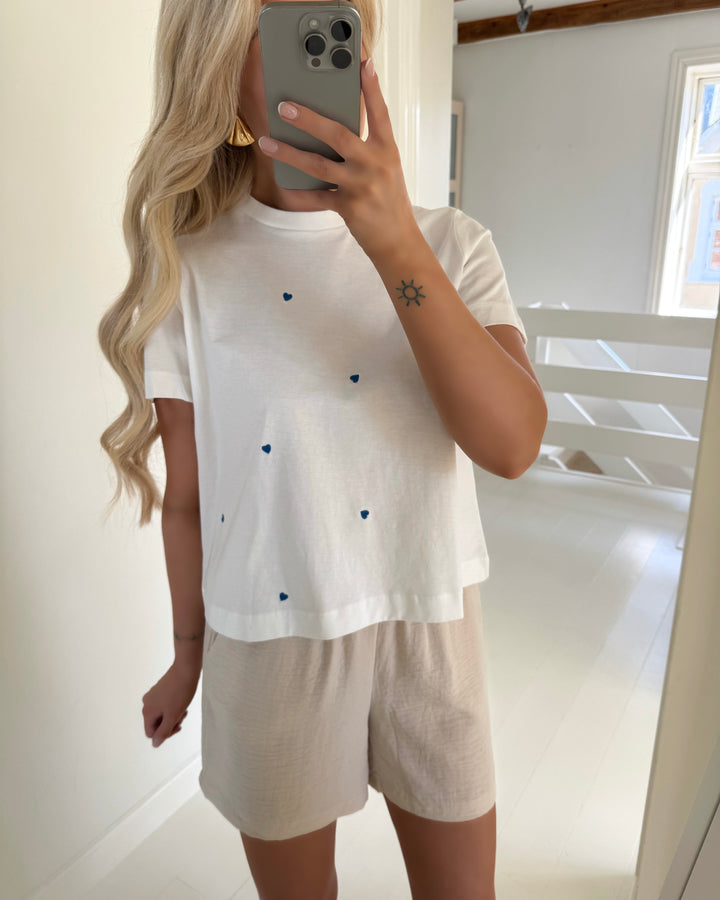 Vero Moda t-shirt solvei mette ss snow white/hearts