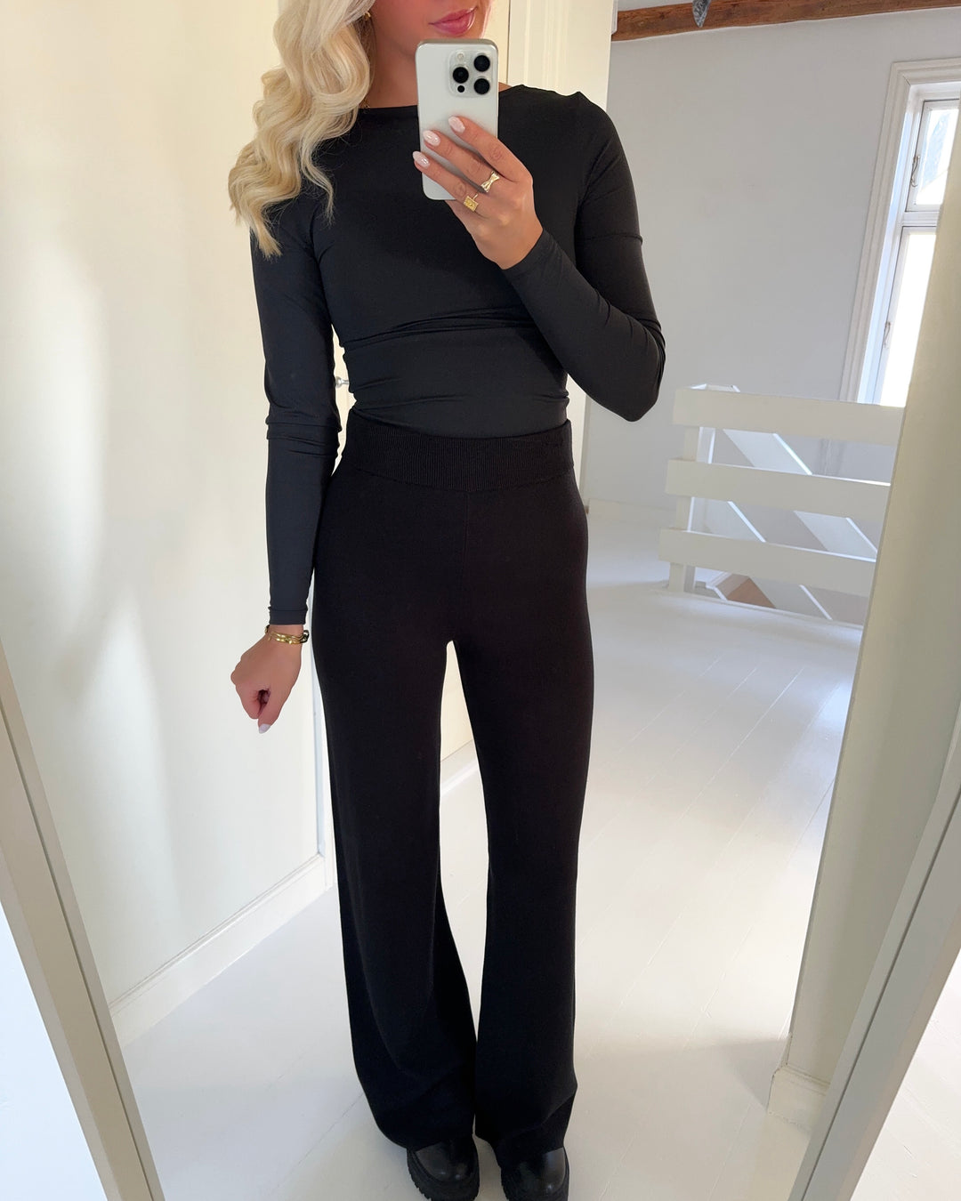 Y.A.S bukser fonny hw knit black