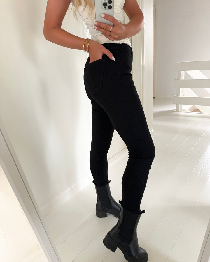 JDY bukser moon hw skinny black dnm noos black denim