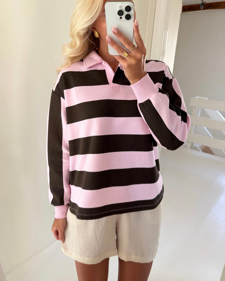 Pieces polo filucca ls loose delicioso pink tulle