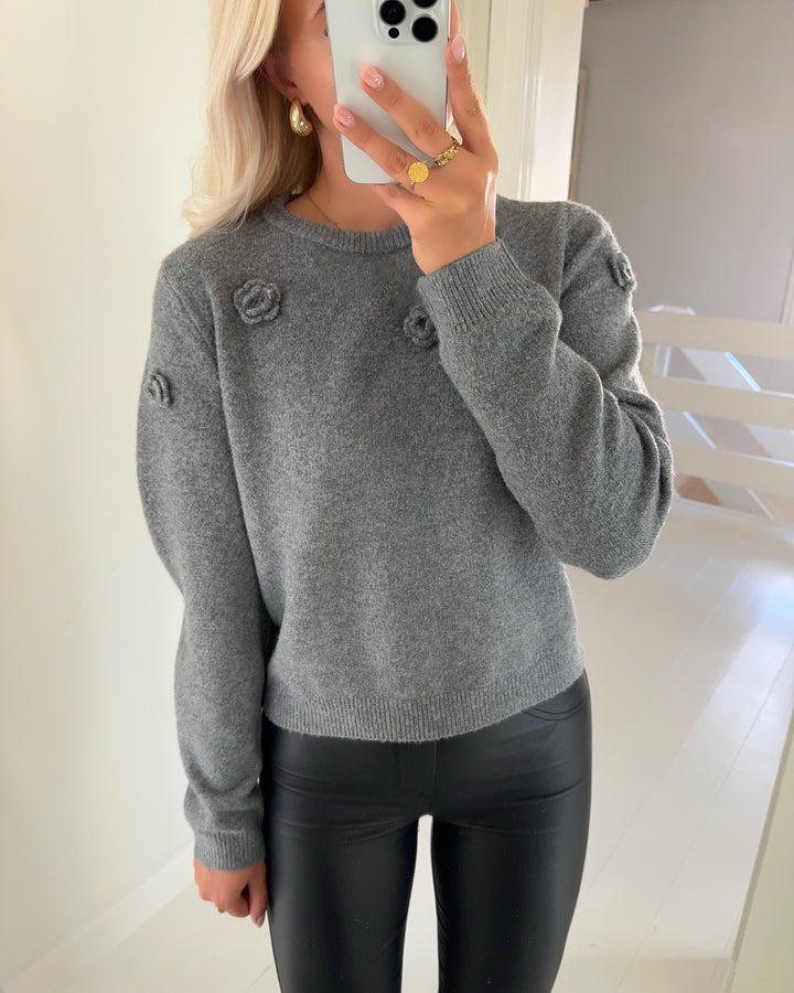 Vero Moda sweater rose ls o-neck boo medium grey melange