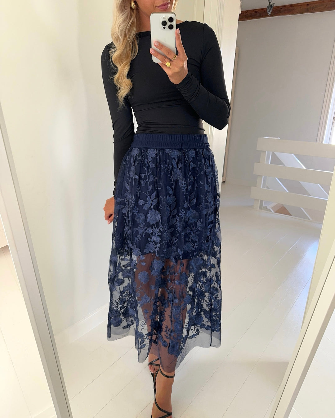 A-View nederdel fuschia navy