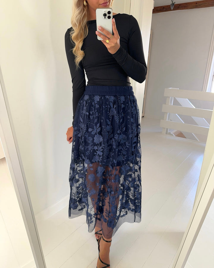 A-View nederdel fuschia navy