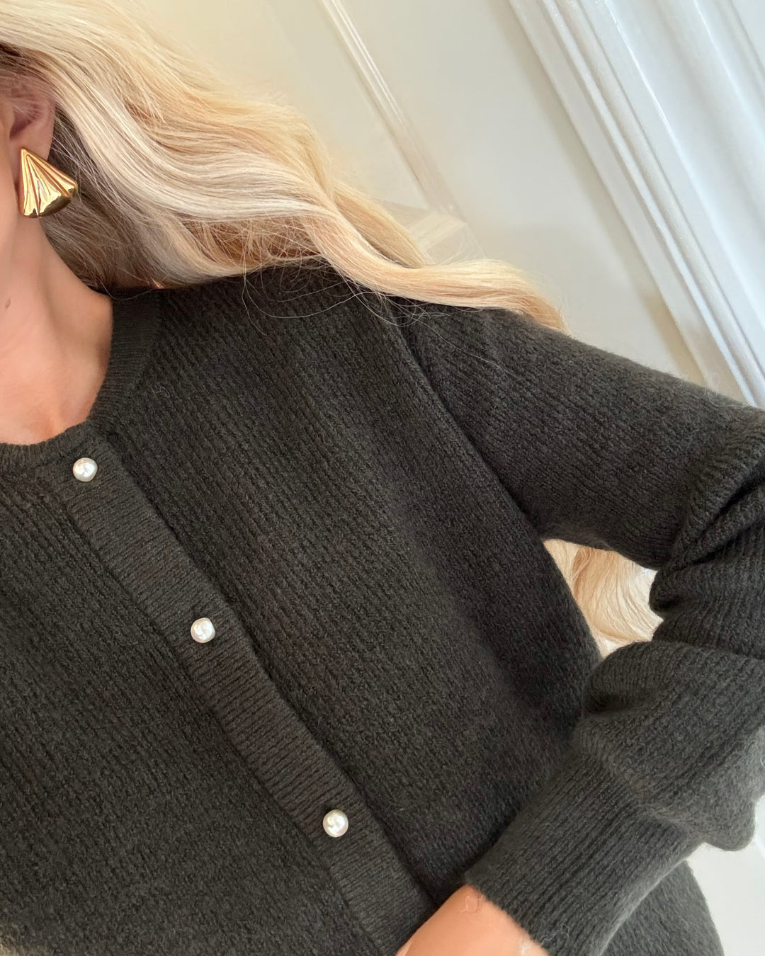 JDY cardigan lumi life ls button black olive/melange