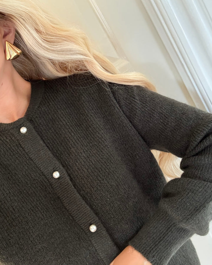 JDY cardigan lumi life ls button black olive/melange