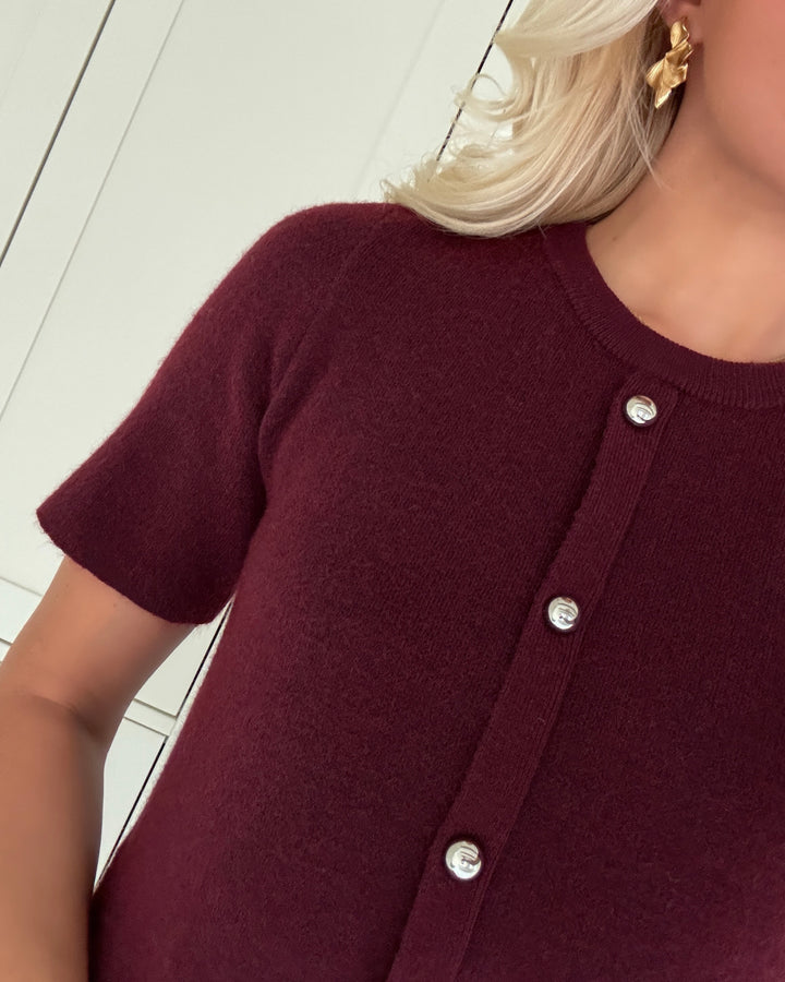 Vero Moda kjole johanna ss o-neck tawny port - FORUDBESTILLING LEV. UGE 49