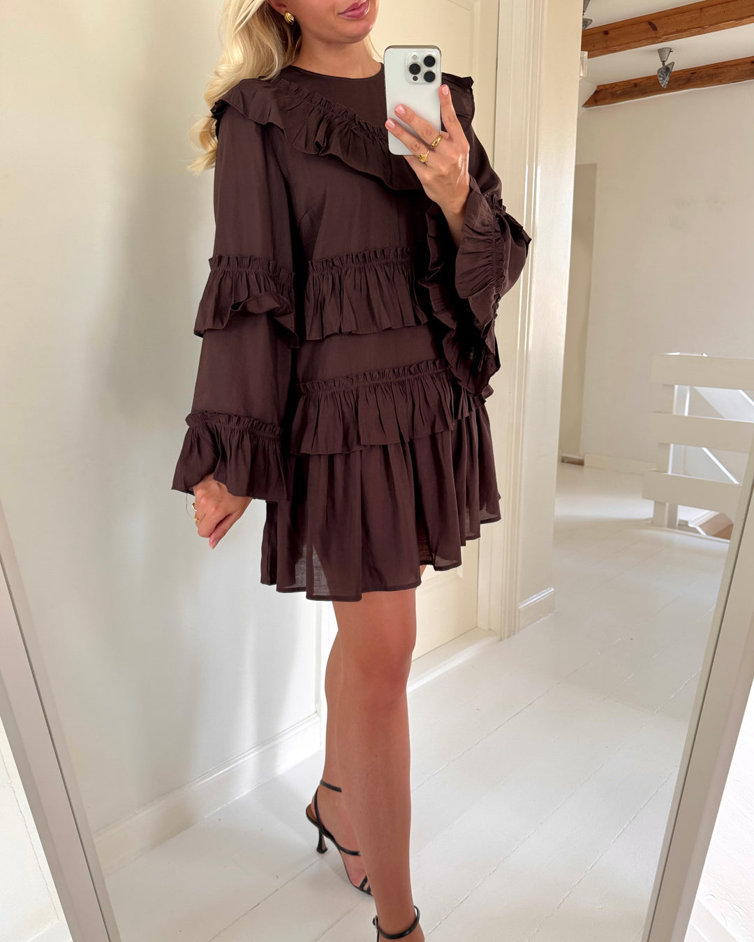 Y.A.S kjole rimone 7/8 dress s. coffee bean