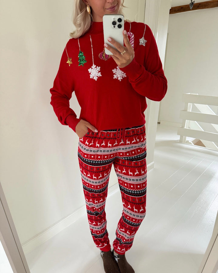 Vero Moda bukser xmas new high risk red/reindeer