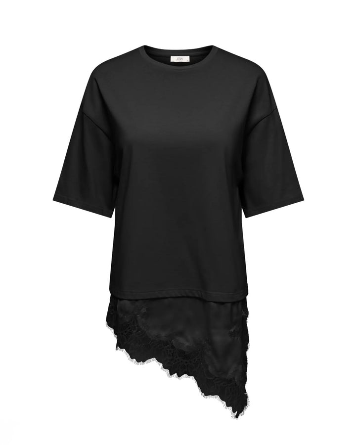 JDY t-shirt alma 2/4 lace black