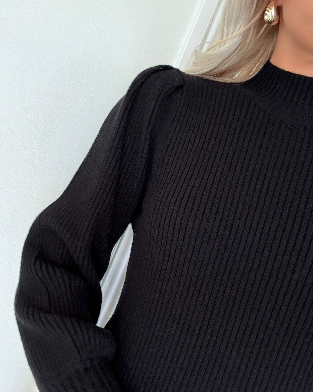Only kjole katia l/s knt noos black