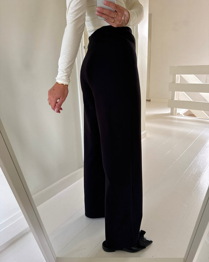 Pieces bukser gunhild hw wide black