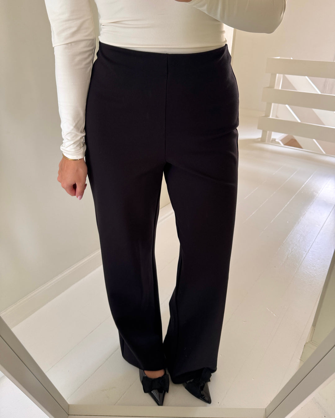 Pieces bukser gunhild hw wide black