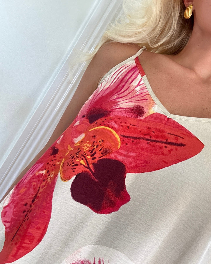 Only kjole resi-elanor strap big flower peyote giga orchid