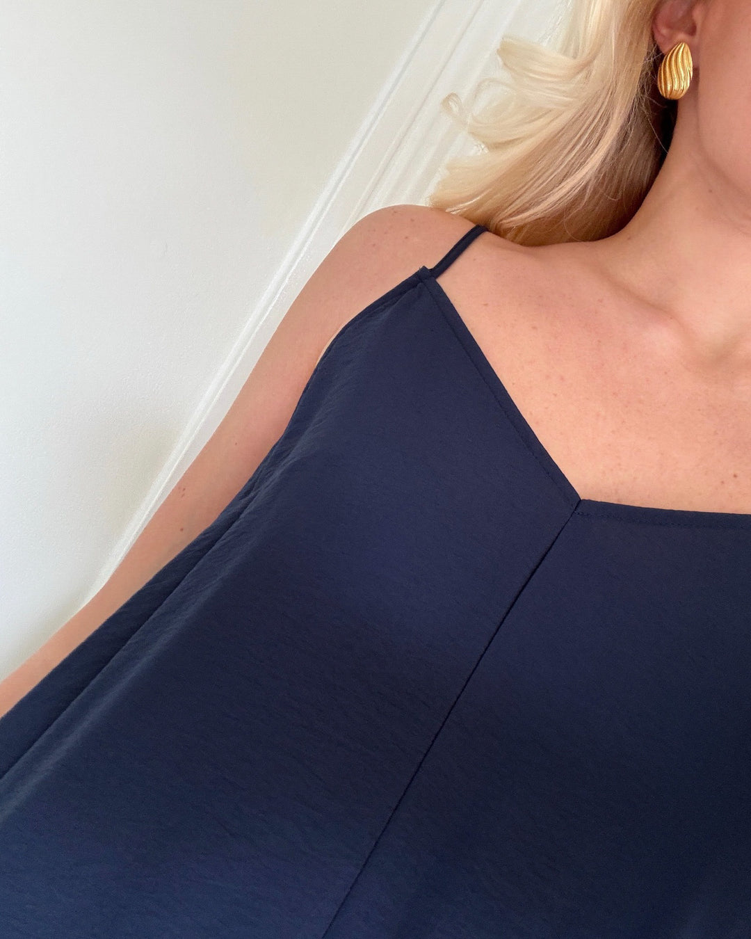 Vero Moda kjole josie calf singlet navy blazer