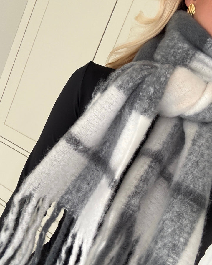 Sister's Point halstørklæde scarf-497 grey check
