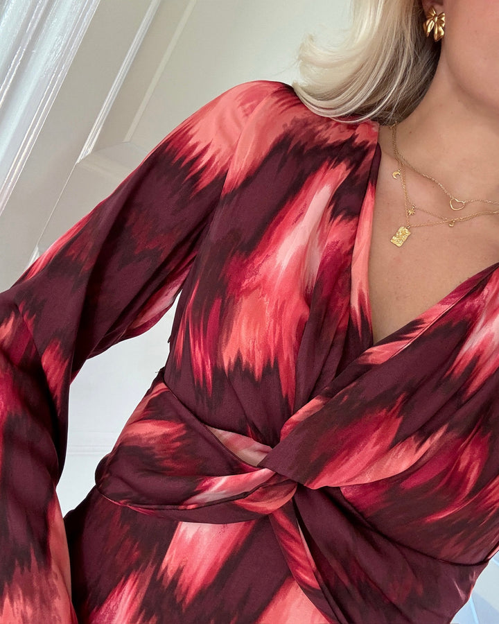 Vero Moda kjole gerna ls knot 7/8 winetasting/gerna