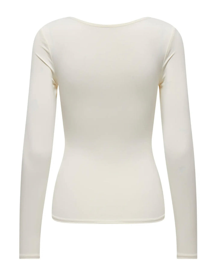 Only top ea l/s 2-way deep neck jrs noos cloud dancer