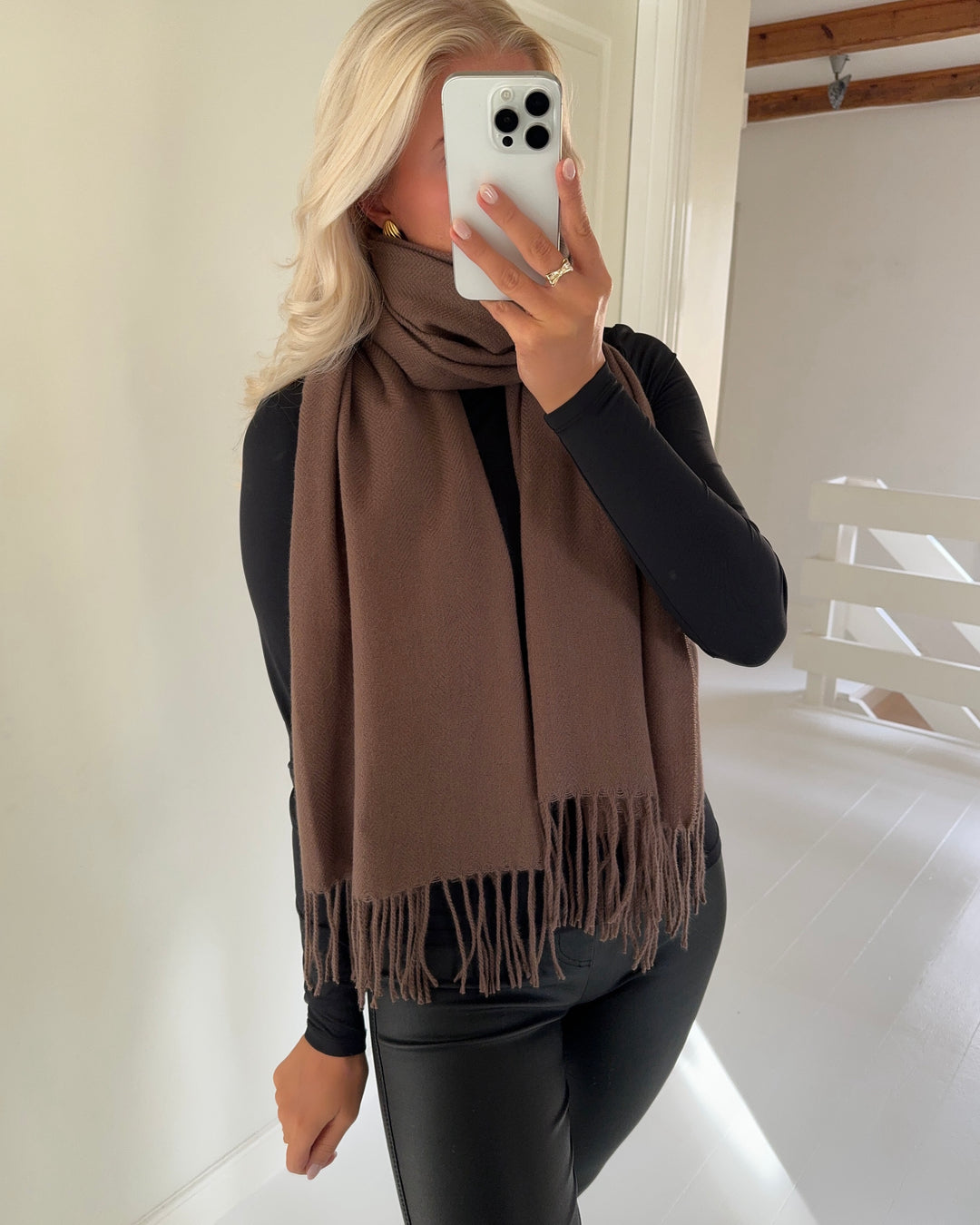 Vero Moda halstørklæde ellen woven brown lentil