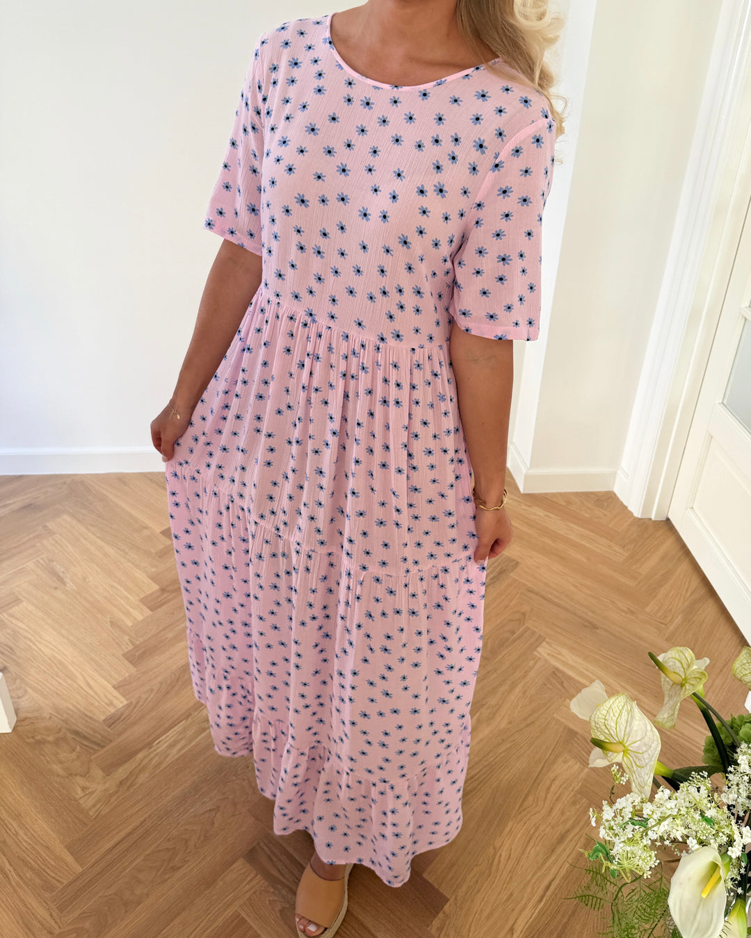 Pieces kjole evie ss ankle roseate spoonbill/flower