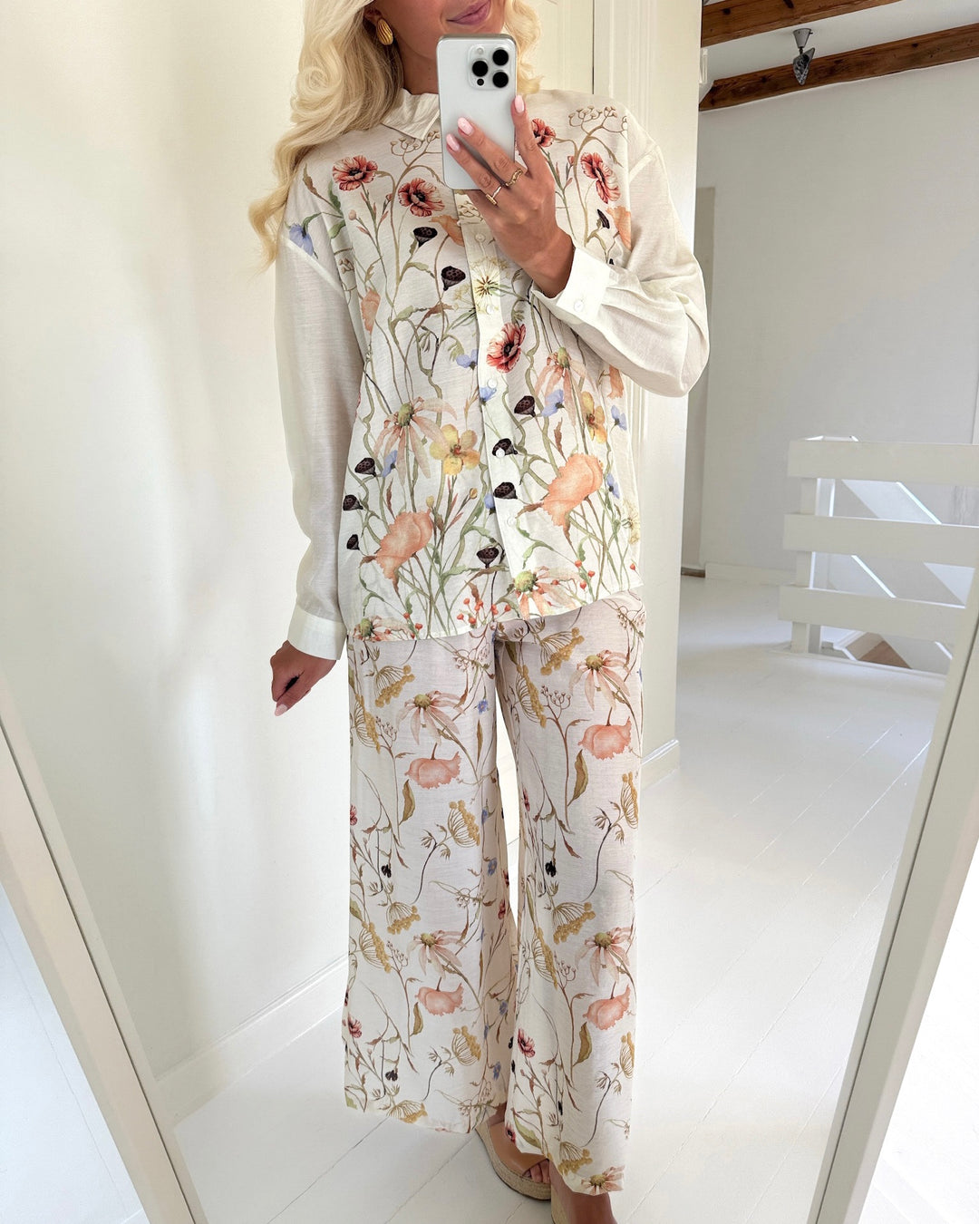 JDY bukser ace life mw palazzo pristine meadow flowers