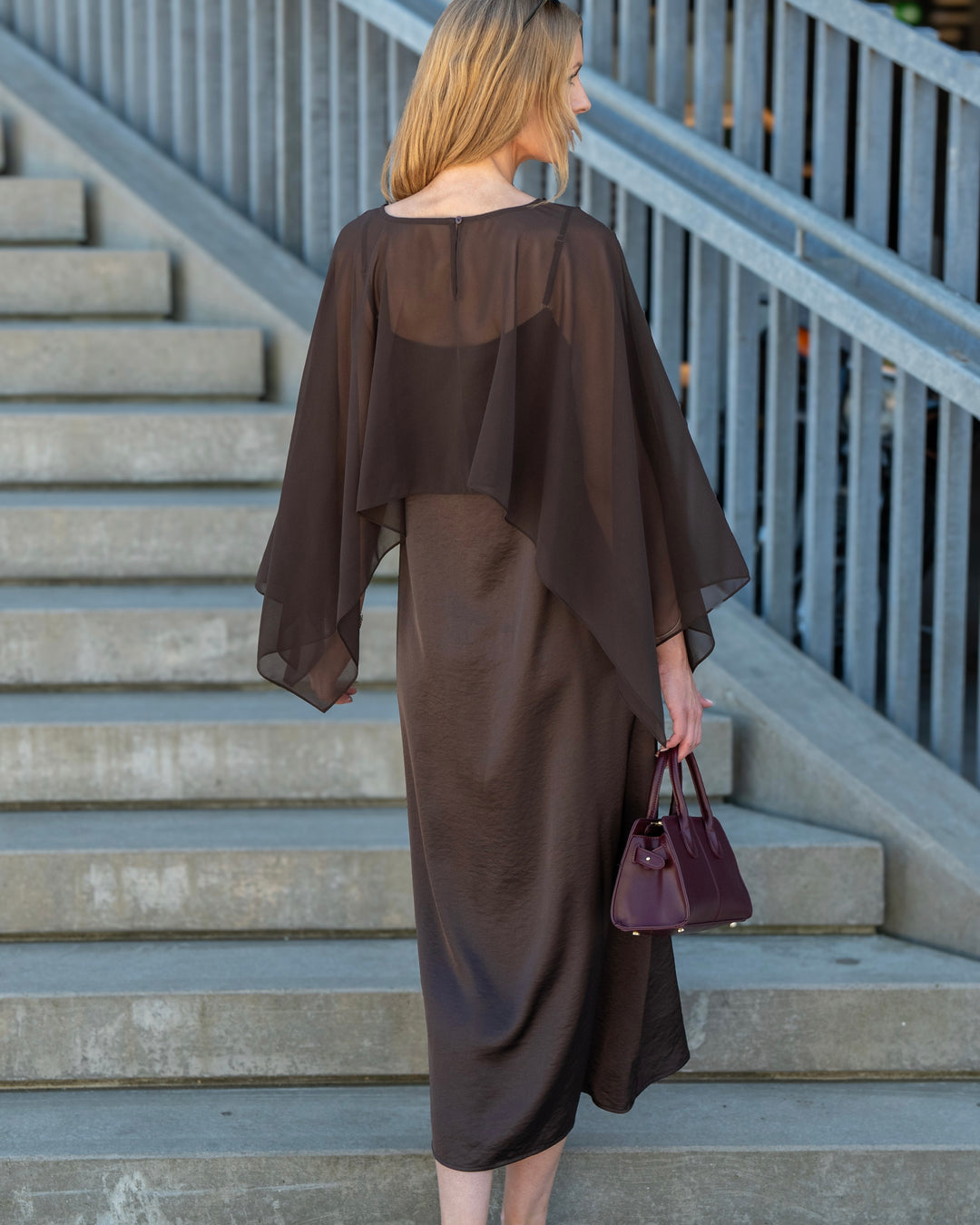 A-View kjole flow dark brown