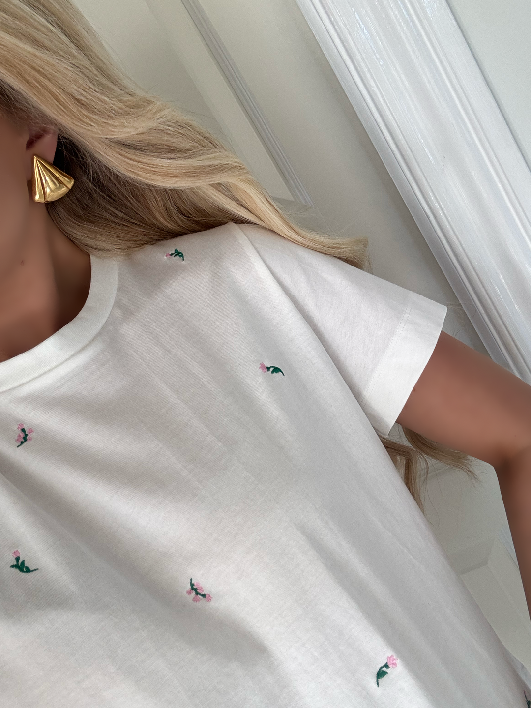 Vero Moda t-shirt solvei mette ss snow white/flowers