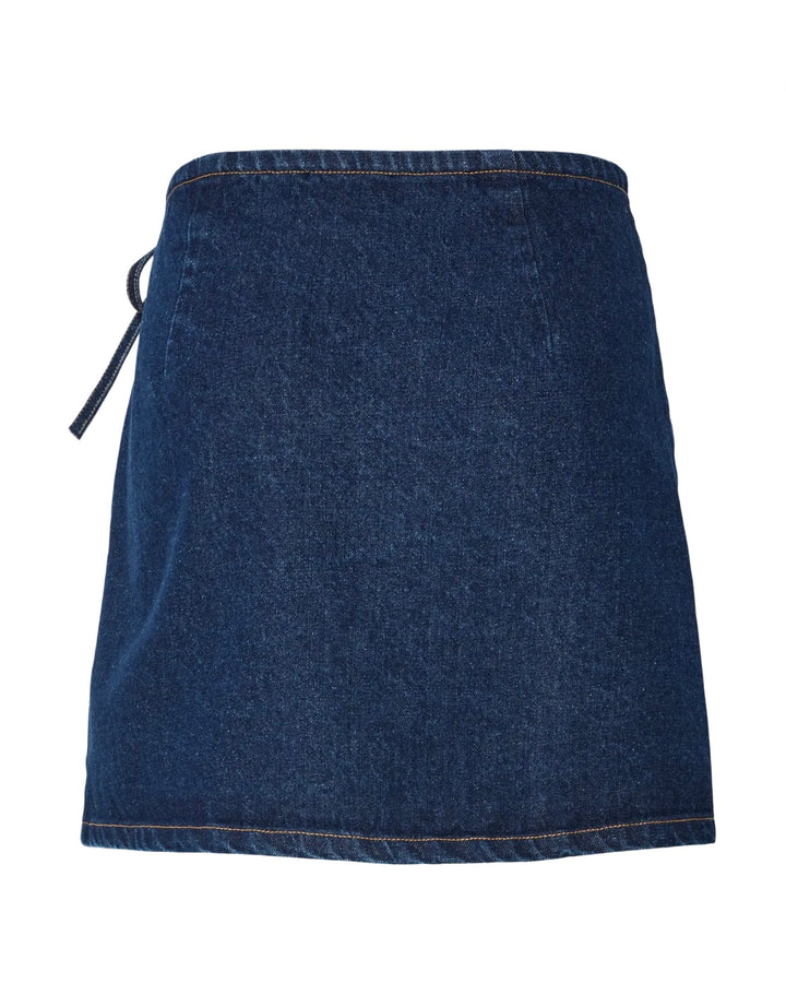 Pieces nederdel flora mw wrap medium blue denim