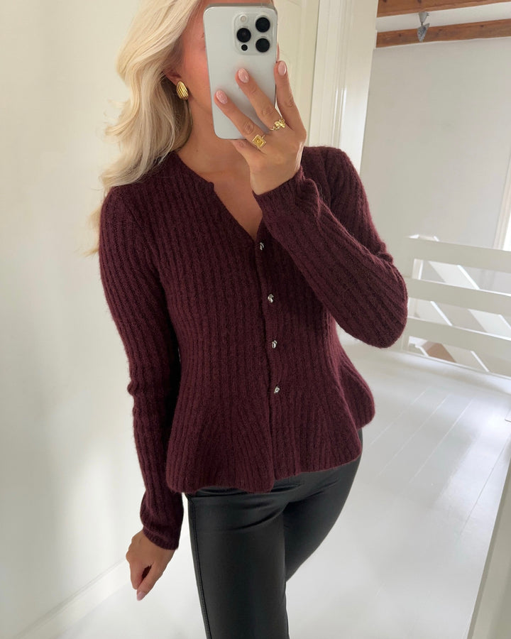 Y.A.S cardigan dolly ls knit port royale