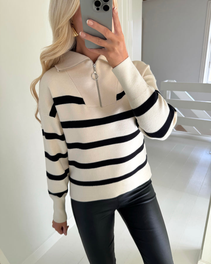 Vero Moda striktrøje saba stripe birch/black