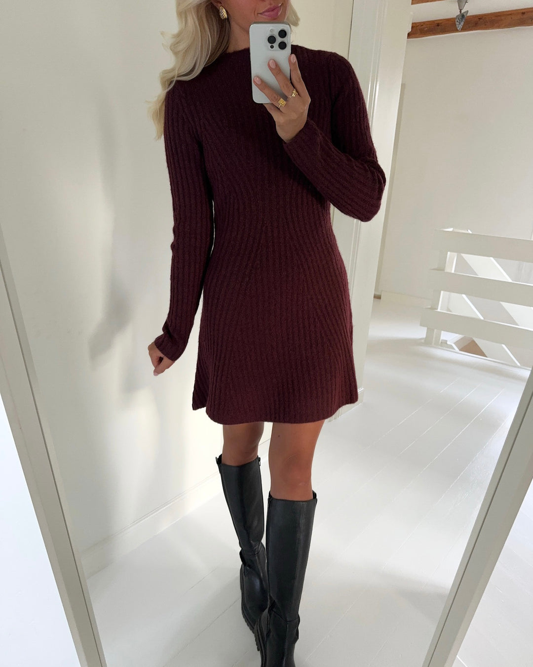 Y.A.S kjole dolly ls knit port royale