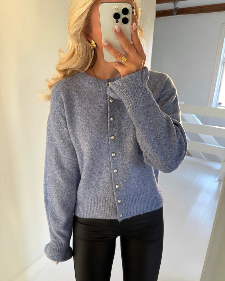 Only cardigan rima life ls ultramarine/melange/pearl button