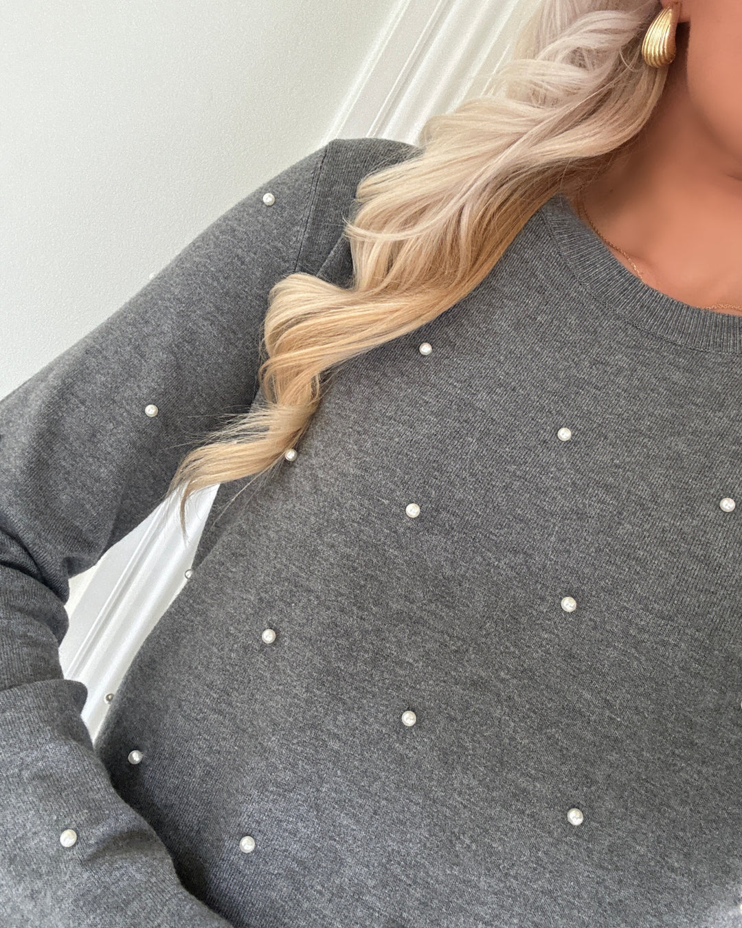 Vero Moda sweater glory pearl ls o-neck boo medium grey melange