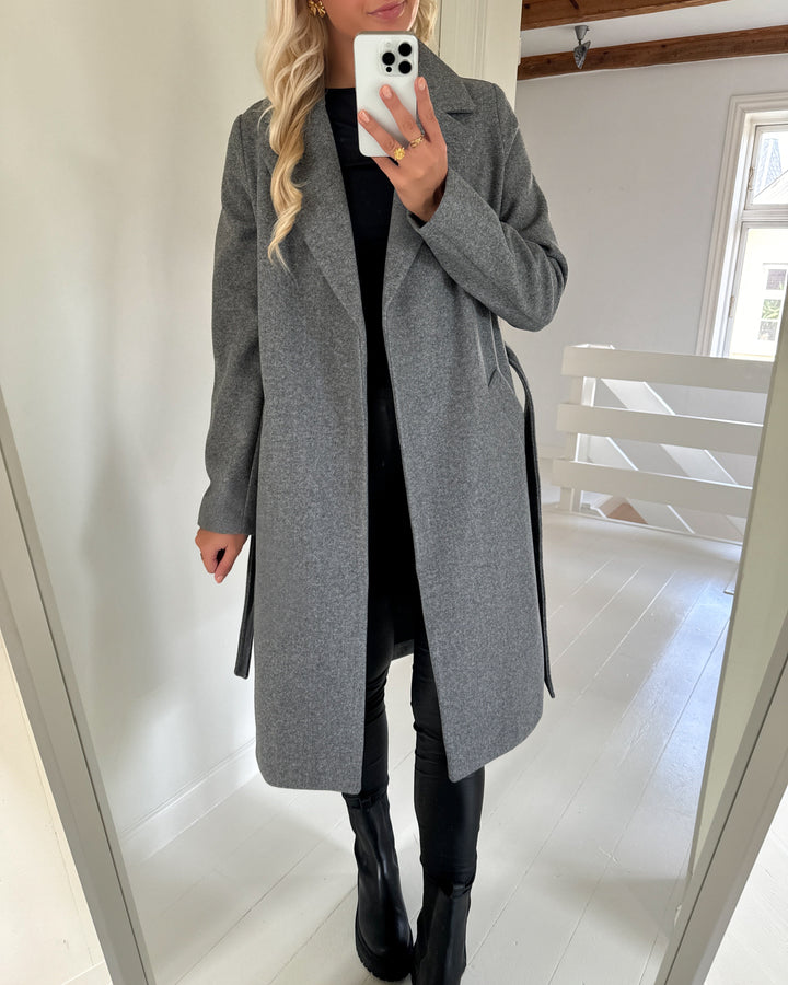 Vero Moda jakke fortuneaya long medium grey melange