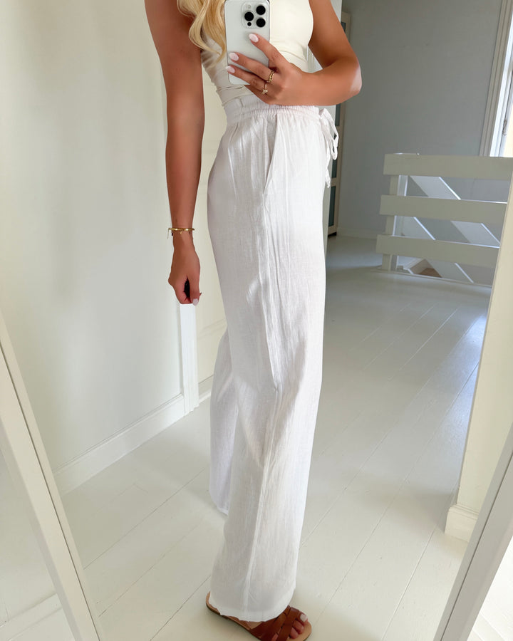Vero Moda bukser linn snow white