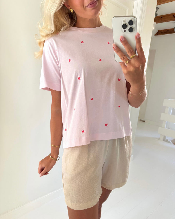 Vero Moda t-shirt sola mette ss pink-a-boo/butterfly