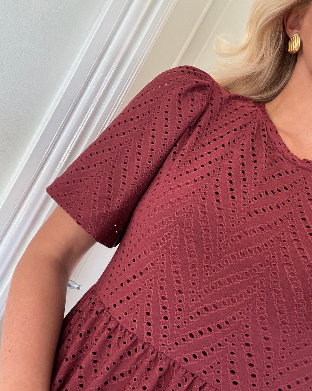 JDY kjole carla cathinka ss oxblood red