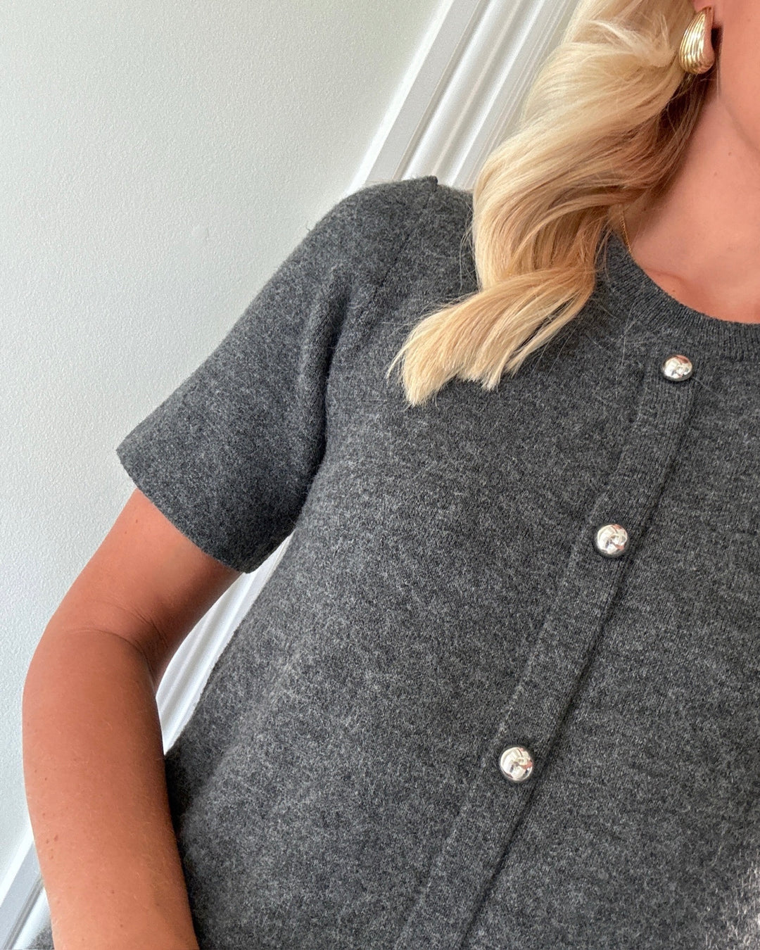Vero Moda kjole johanna ss o-neck medium grey melange