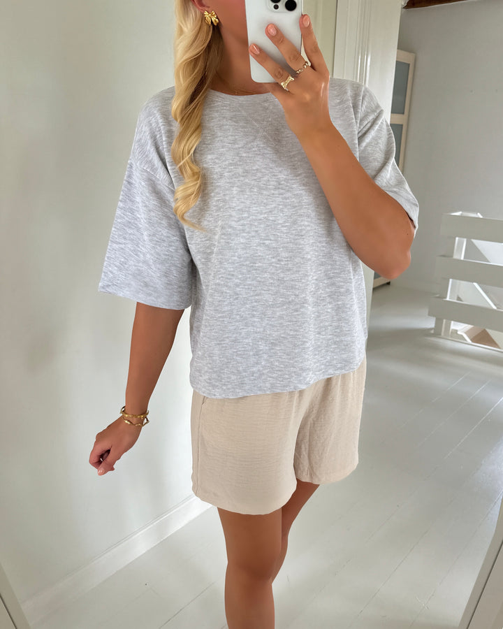 Vero Moda t-shirt ronja 2/4 super light grey melange