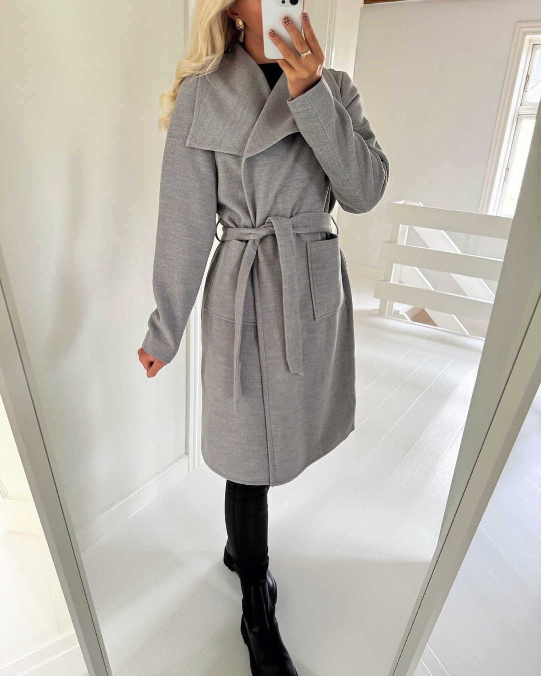 Only frakke newphoebe drapy light grey melange