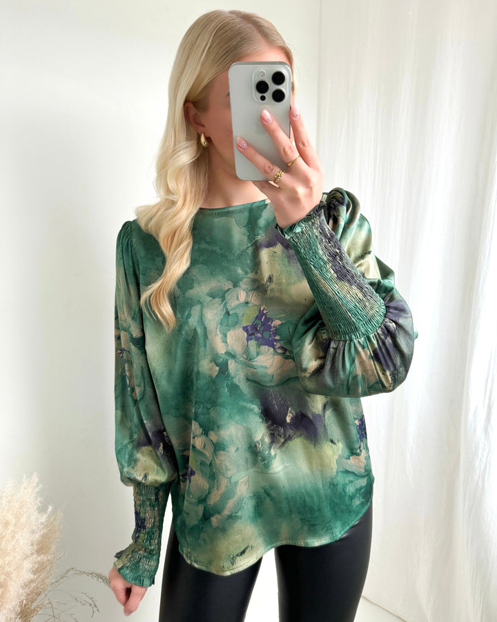 Love&Divine bluse love738-22 green marble