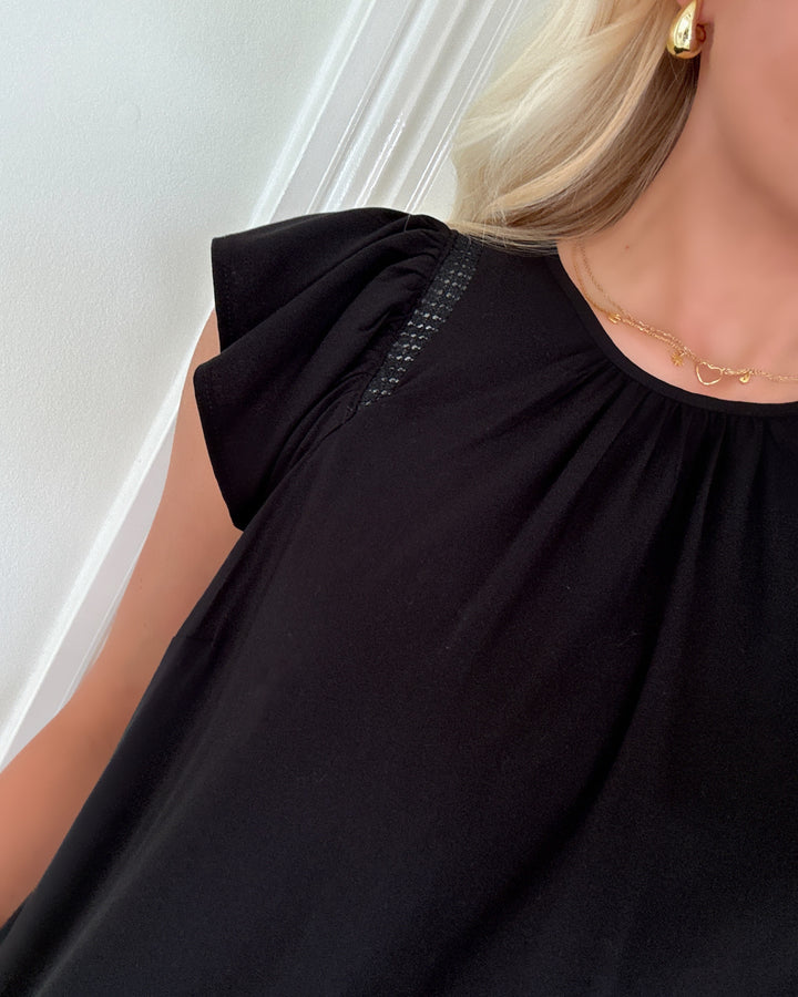Vero Moda top bella ls lace black