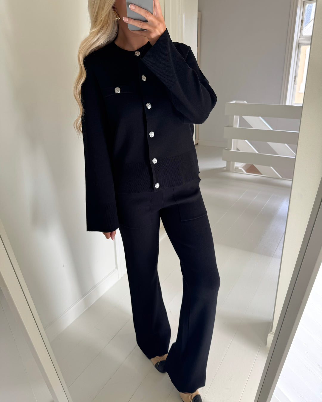 Y.A.S bukser pimi hw knit black