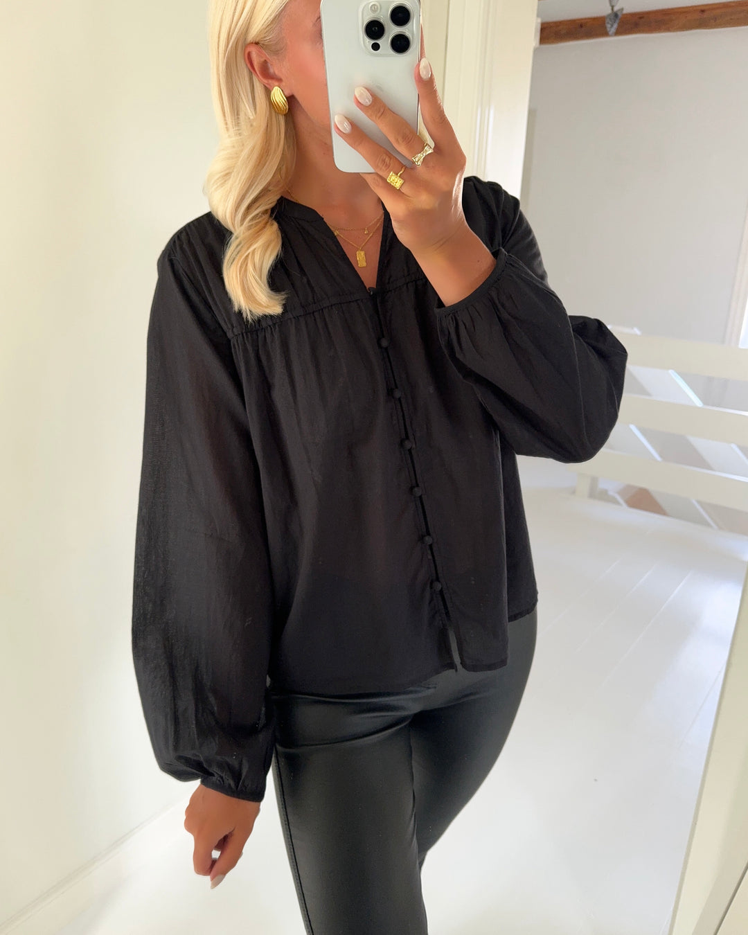 Pieces bluse kenna ls black