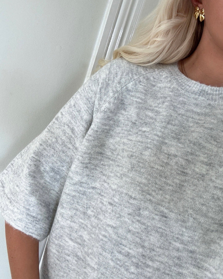 Only striktrøje simoni 3/4 knit light grey melange