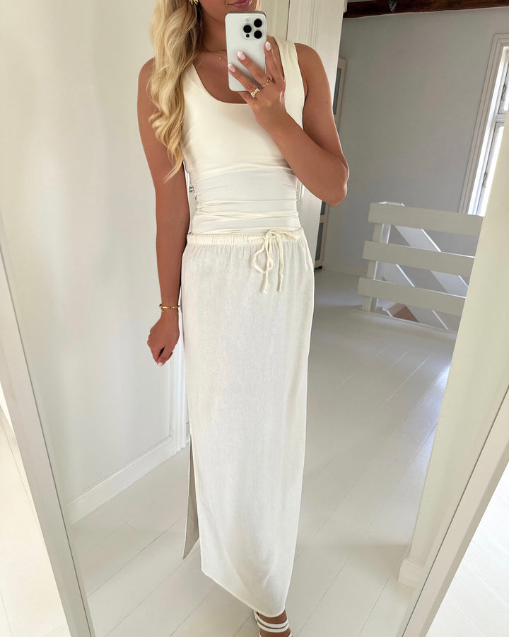 JDY nederdel say mw maxi slit snow white