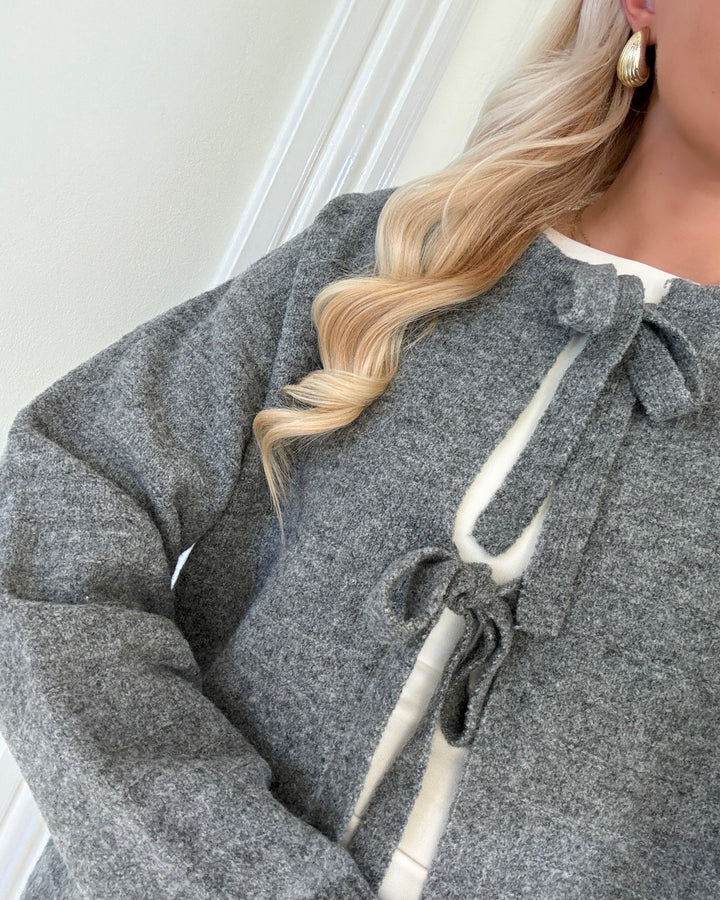 Vero Moda cardigan boom structure ls o-neck tie card boo medium grey melange
