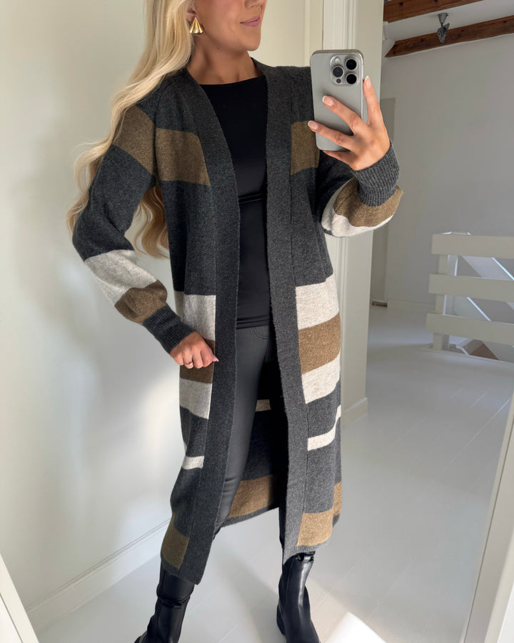 JDY cardigan rue life ls long dark grey melange/kangaroo chateau gray